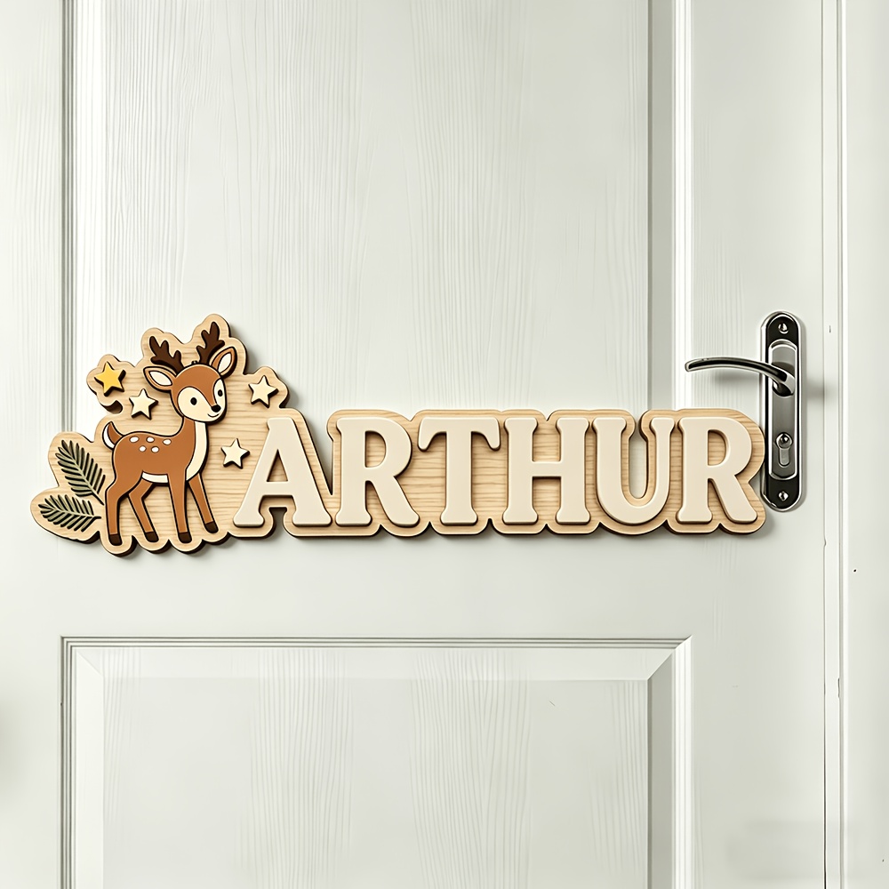 Custom Deer & Star Wooden Name - Baby Nursery Name incelemesi ve fiyatı