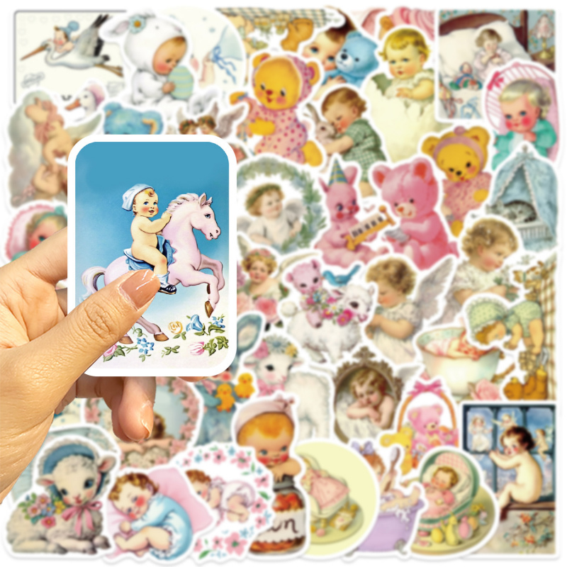 50pcs Vintage Baby Stickers Cu - Baby Nursery Vintage Decor incelemesi ve fiyatı