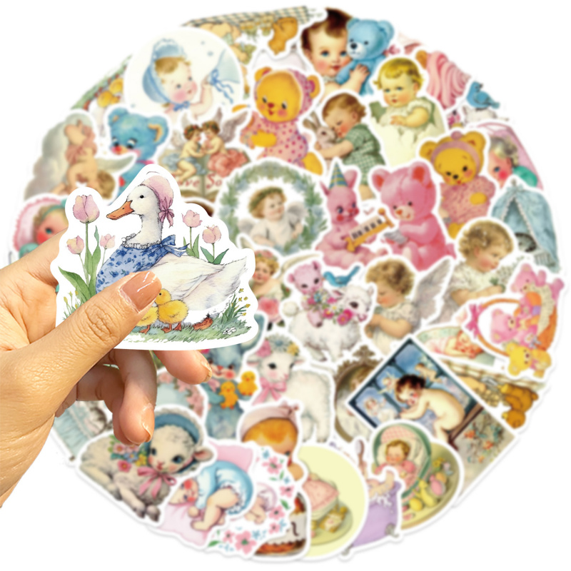 50pcs Vintage Baby Stickers Cu - Baby Nursery Vintage Decor incelemesi ve fiyatı