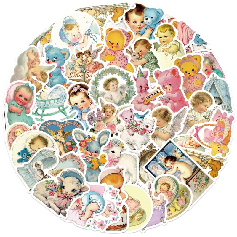 50pcs Vintage Baby Stickers Cu - Baby Nursery Vintage Decor incelemesi ve fiyatı