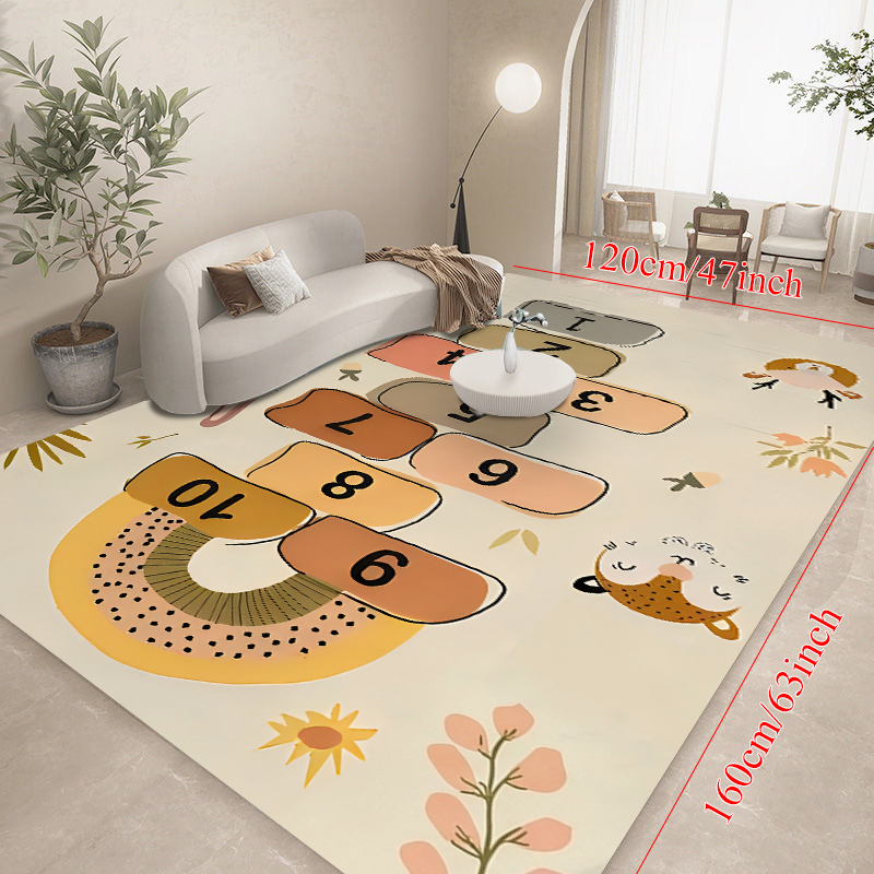 Cute Cartoon Animal Hopscotch  - Baby Nursery Rug incelemesi ve fiyatı