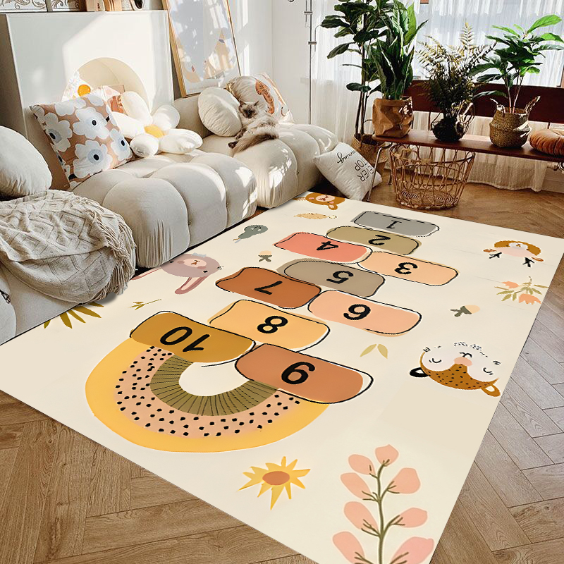 Cute Cartoon Animal Hopscotch  - Baby Nursery Rug incelemesi ve fiyatı