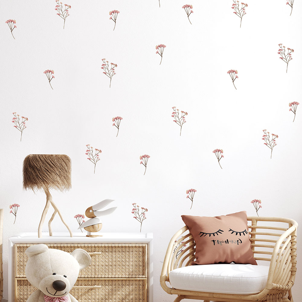 Pink  Watercolor Flower Wall S - Baby Nursery Needs incelemesi ve fiyatı