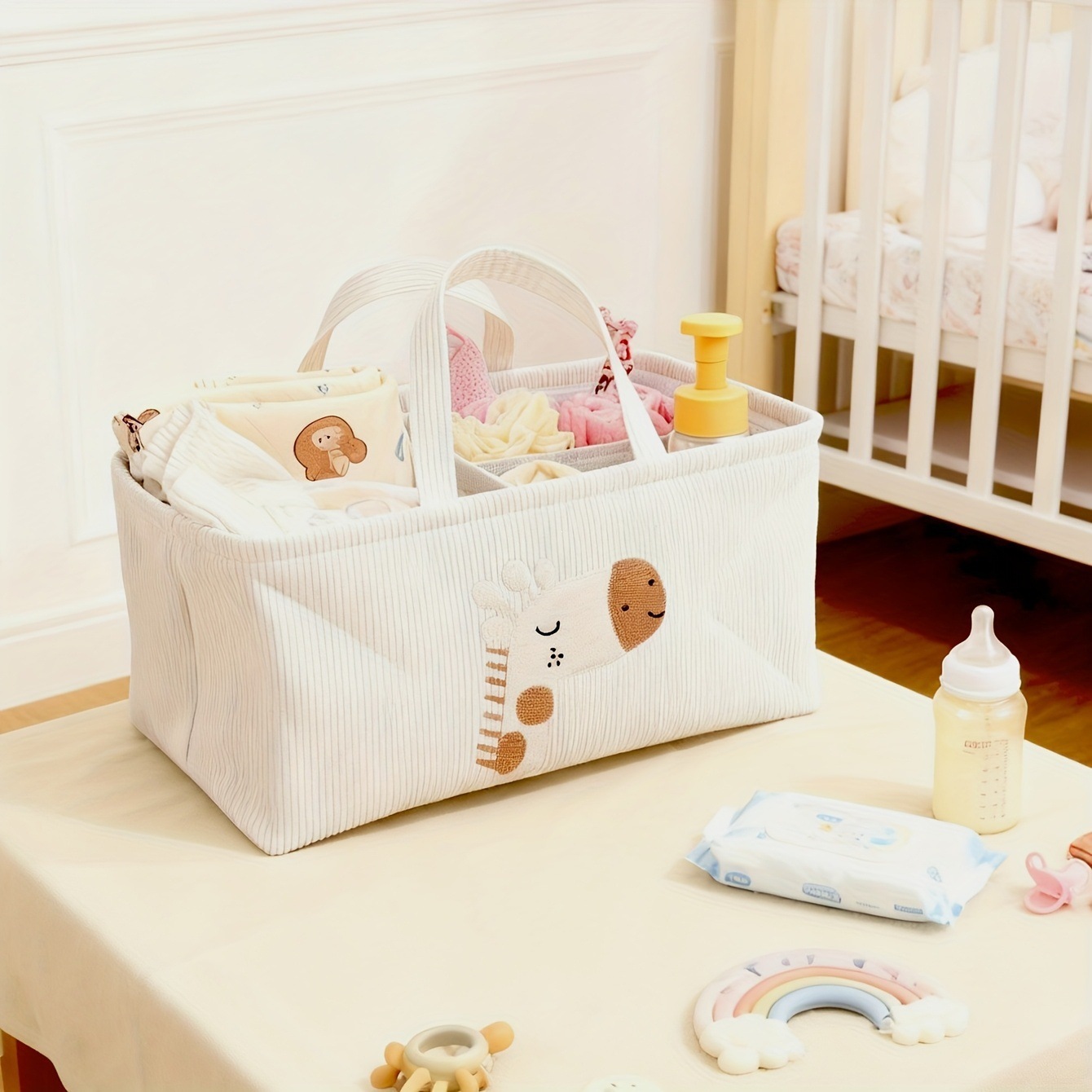 Cute Lion Diaper Caddy Foldabl - Baby Nursery Organiser incelemesi ve fiyatı