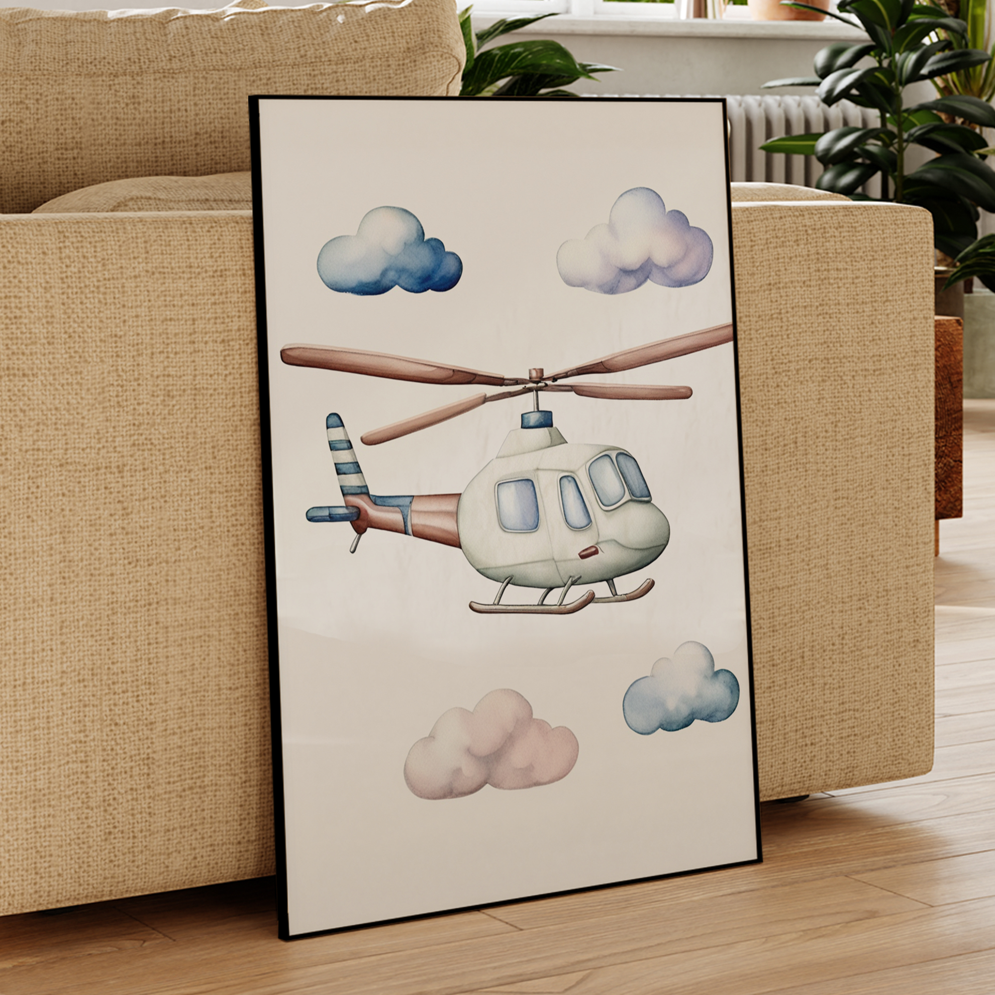 Cartoon Children Airplane Heli - Baby Nursery Wall Decor incelemesi ve fiyatı