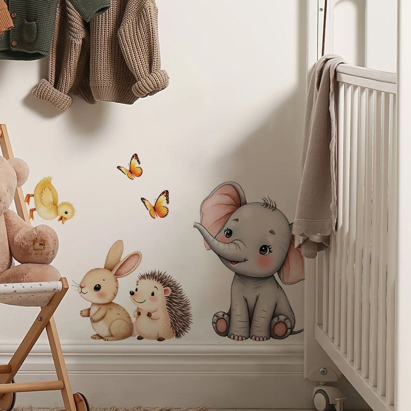 Cartoon Animal Wall Sticker -  - Baby Nursery Wall Decor incelemesi ve fiyatı