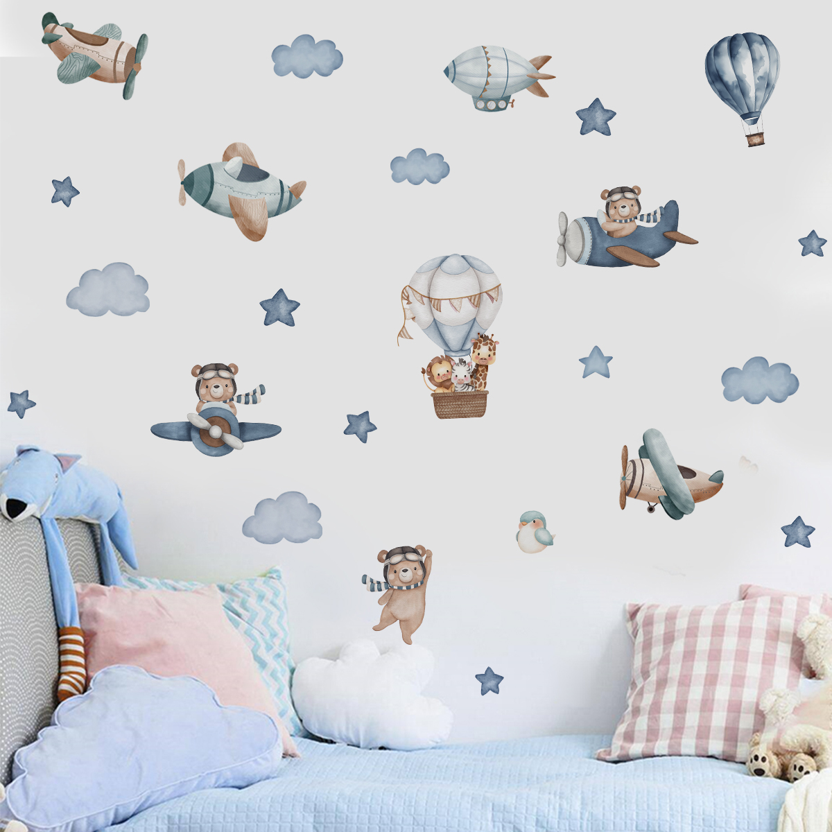 Watercolor Animals Hot Air Bal - Baby Nursery Needs incelemesi ve fiyatı