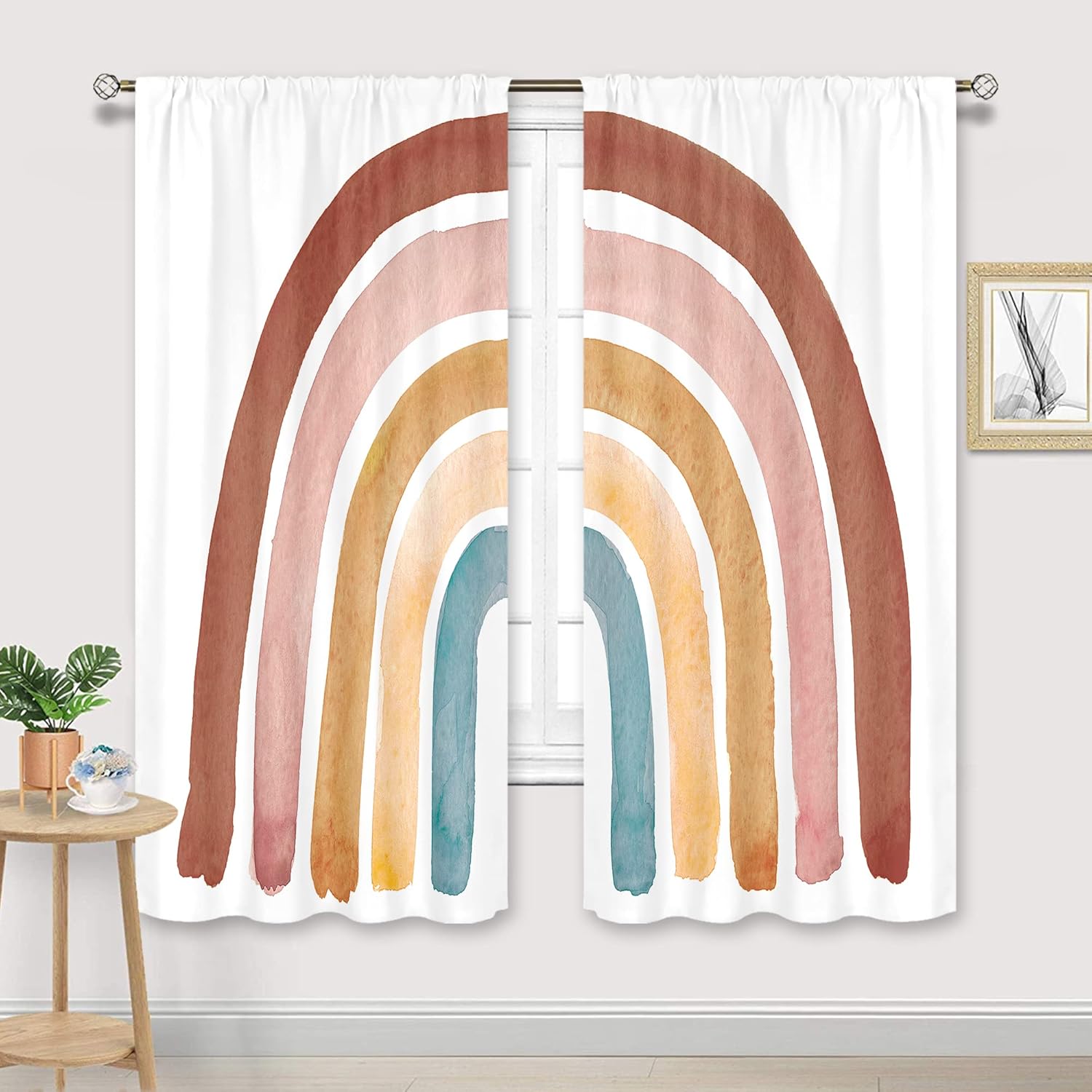 Kids Boho Rainbow Curtains for - Baby Nursery Vintage Decor incelemesi ve fiyatı