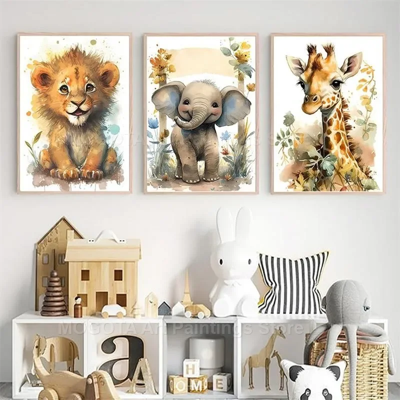 Watercolor Lion Giraffe Tiger  - Baby Nursery Needs incelemesi ve fiyatı