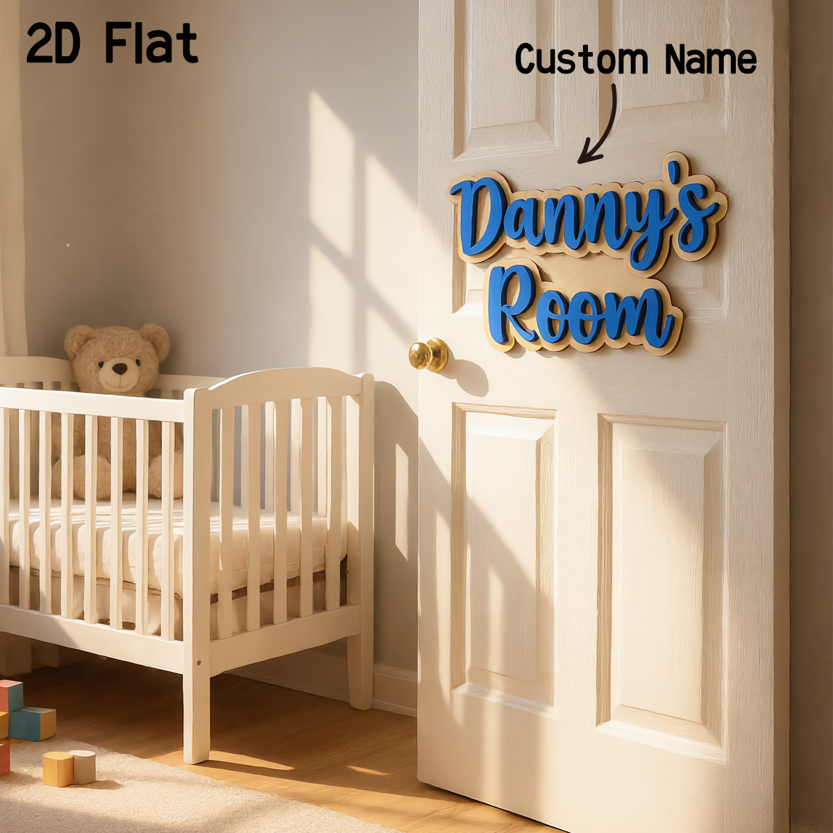 1Pc Cutom Blue Wooden Acrylic  - Baby Nursery Wall Decor incelemesi ve fiyatı
