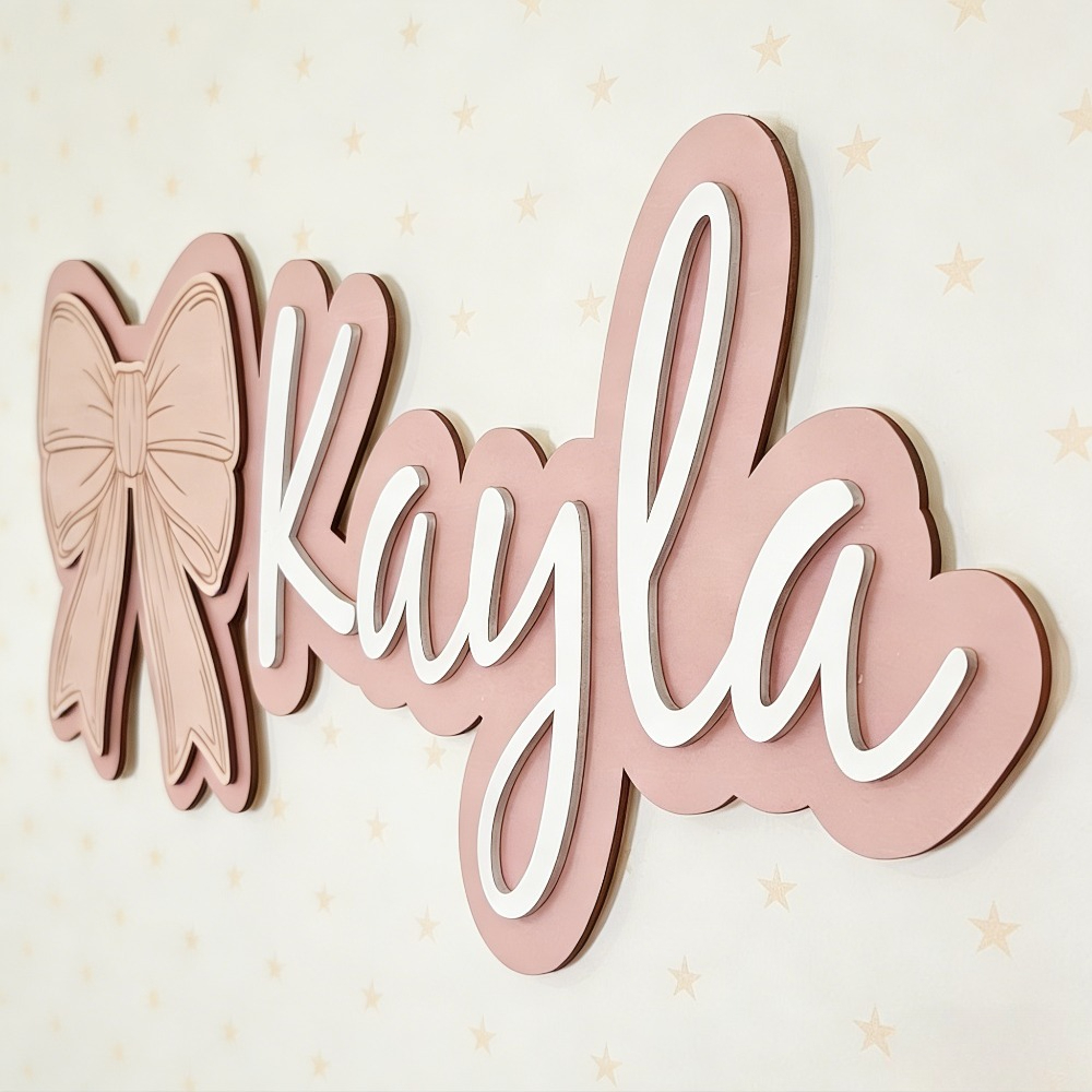Customizable Bow-Shaped Wooden - Baby Nursery Name incelemesi ve fiyatı
