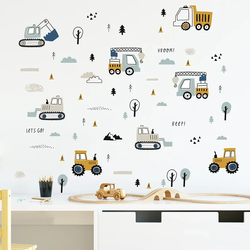 Hand Drawn Cute Cars Cargo Tru - Baby Nursery Needs incelemesi ve fiyatı
