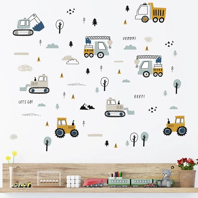 Hand Drawn Cute Cars Cargo Tru - Baby Nursery Needs incelemesi ve fiyatı