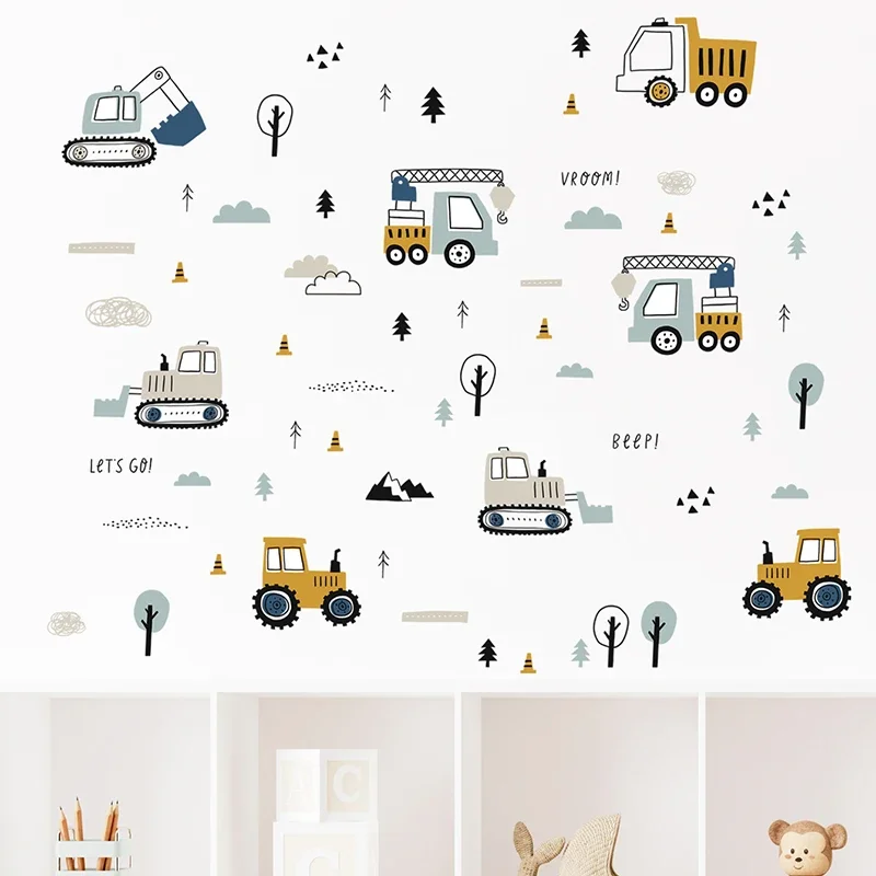 Hand Drawn Cute Cars Cargo Tru - Baby Nursery Needs incelemesi ve fiyatı