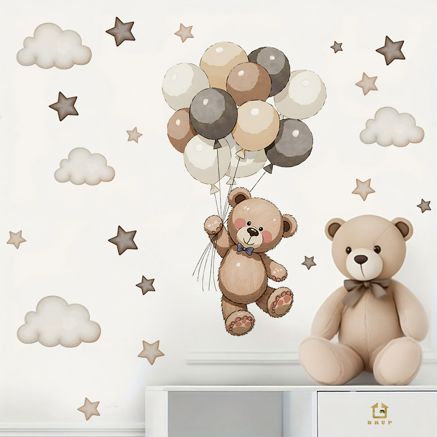 Adorable Teddy Bear Wall Decal - Baby Nursery Wall Decor incelemesi ve fiyatı