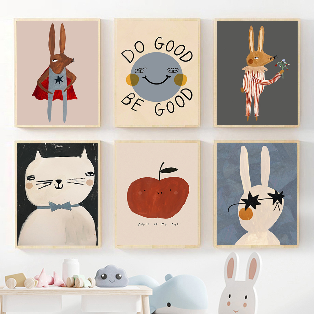 Funny Cartoon Rabbit Bear Anim - Baby Nursery Quotes incelemesi ve fiyatı