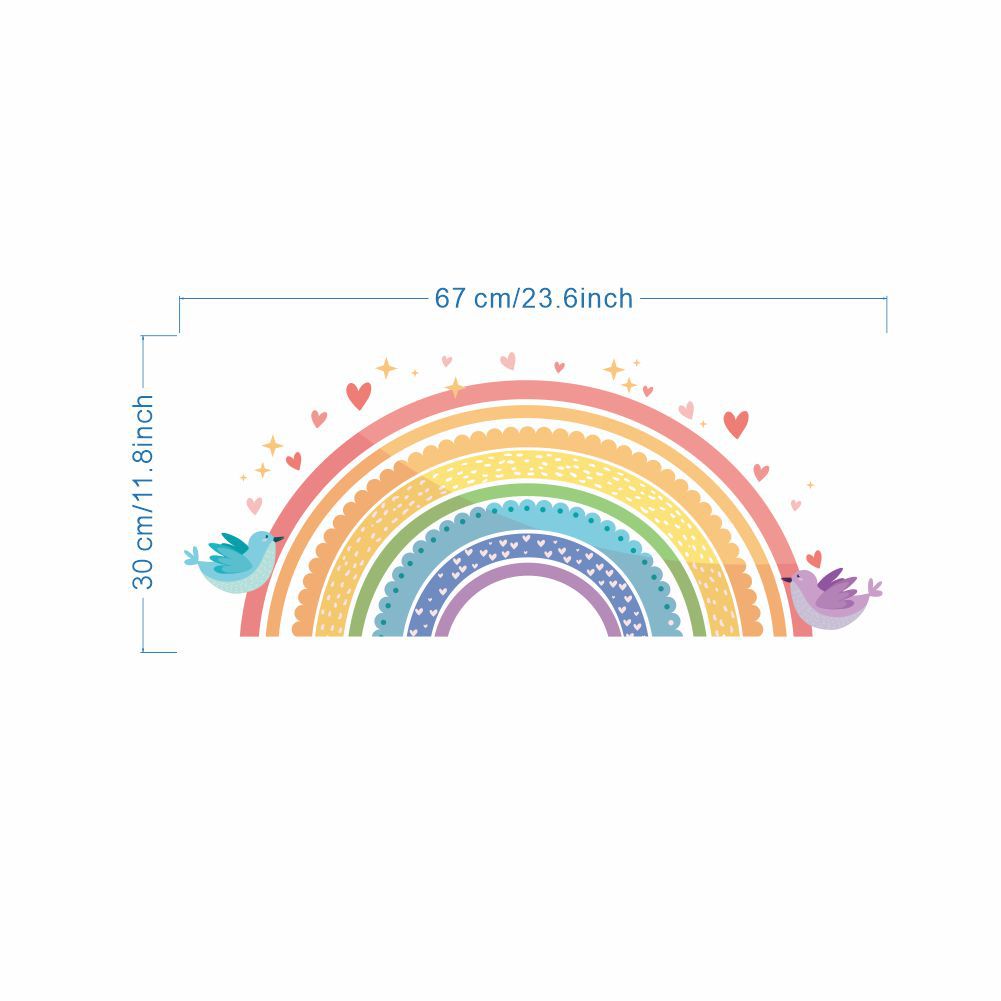 Colorful Rainbow Bird Love Wal - Baby Nursery Needs incelemesi ve fiyatı