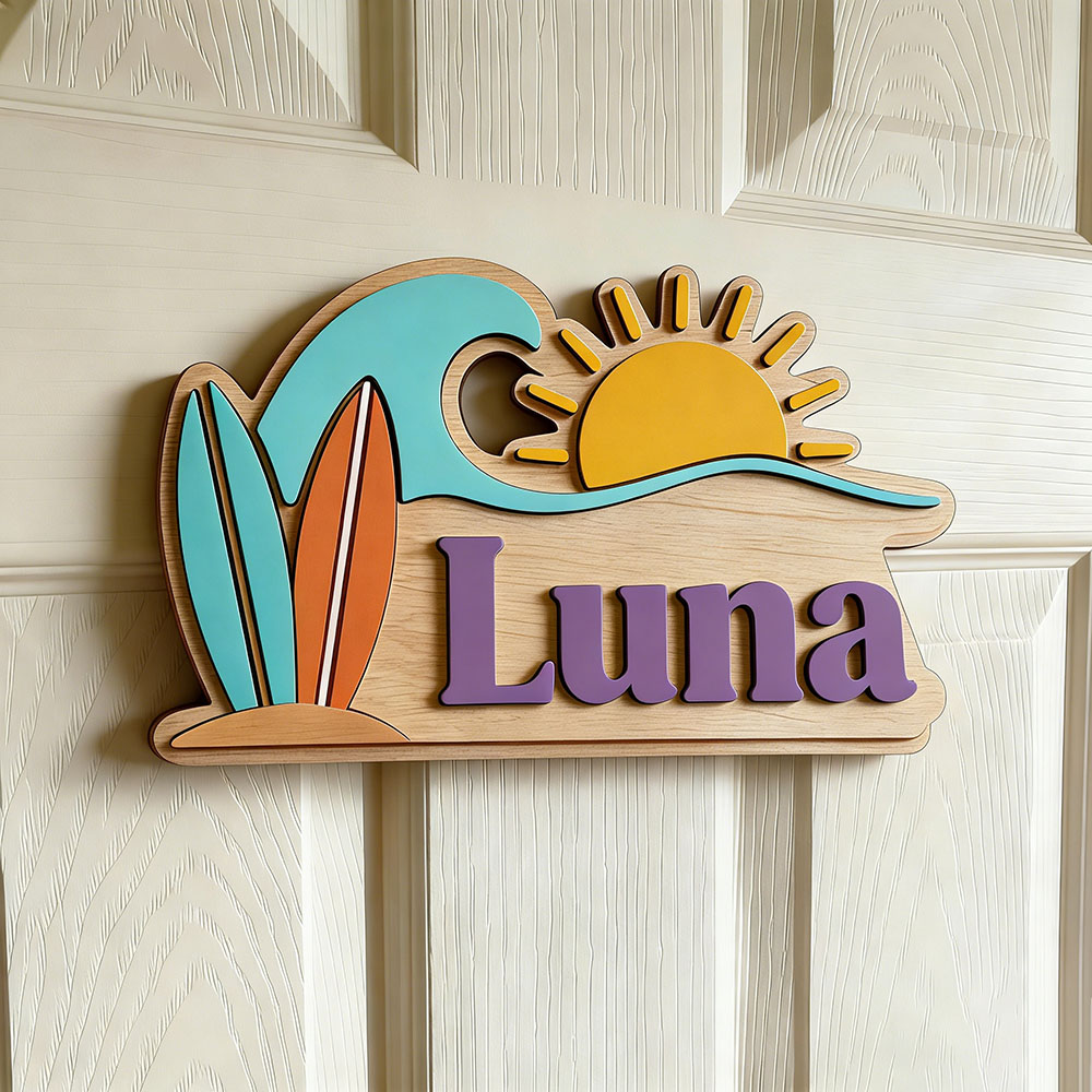 Custom Beach Wave Surfboard Su - Baby Nursery Name incelemesi ve fiyatı