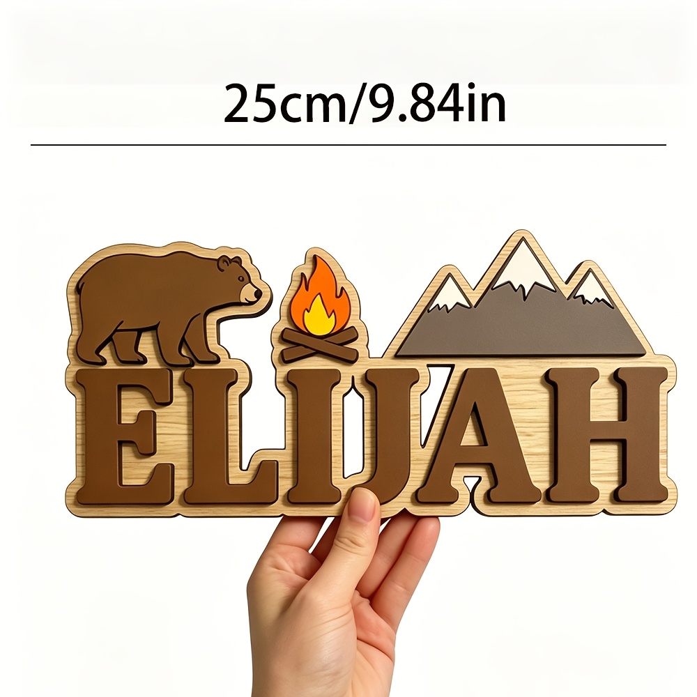 Customizable Bear & Campfire W - Baby Nursery Accent Wall incelemesi ve fiyatı