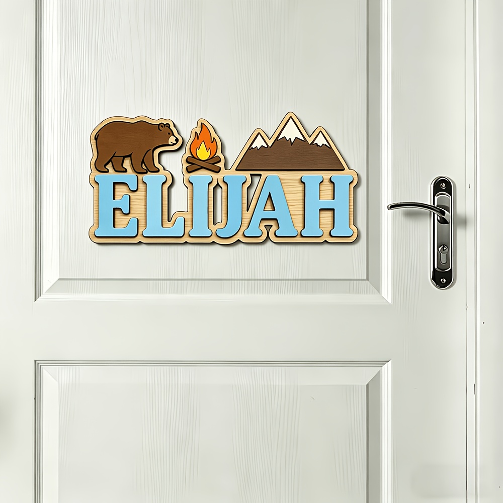 Customizable Bear & Campfire W - Baby Nursery Accent Wall incelemesi ve fiyatı