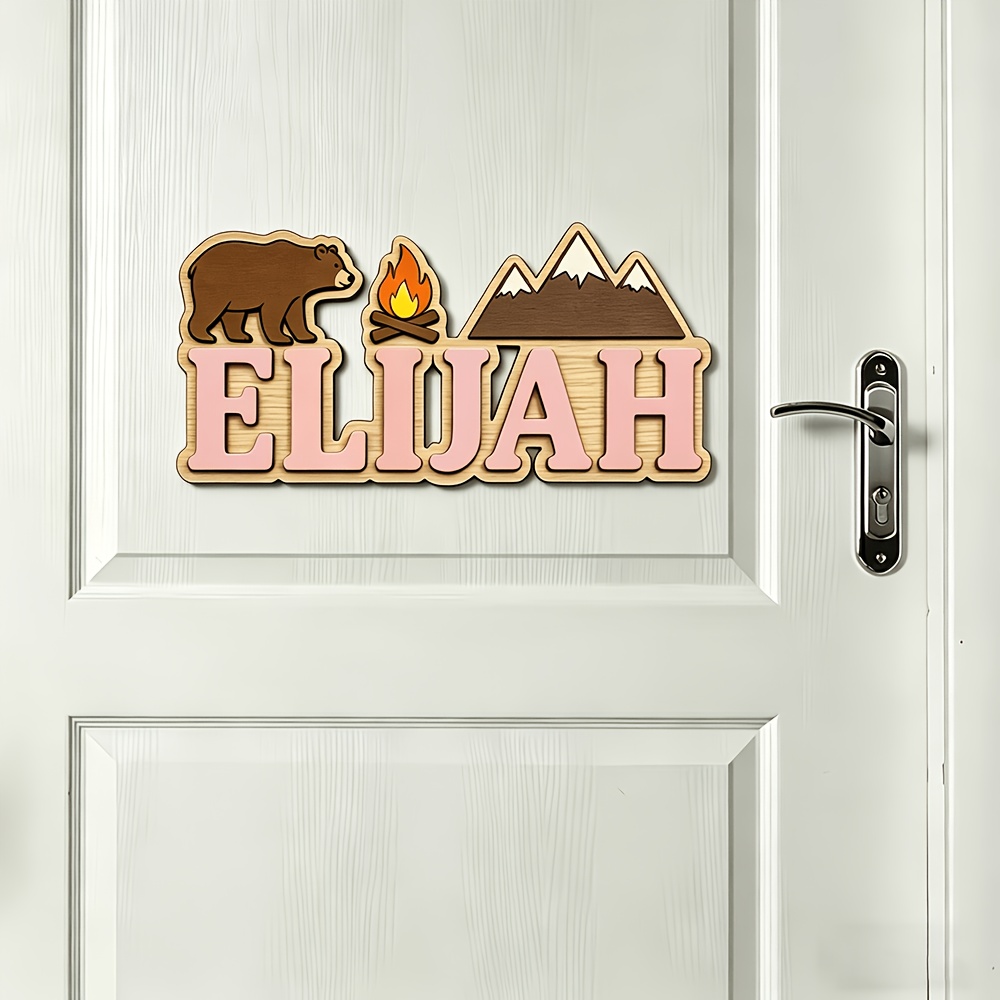 Customizable Bear & Campfire W - Baby Nursery Accent Wall incelemesi ve fiyatı