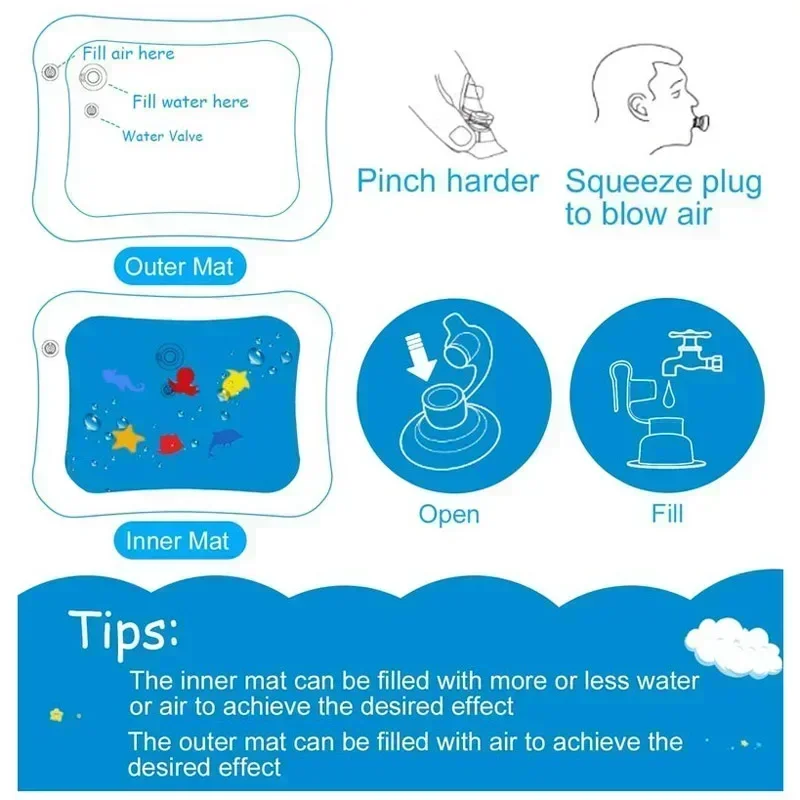 Baby Water Play Mat PVC Inflat - Baby Nursery Pillow incelemesi ve fiyatı