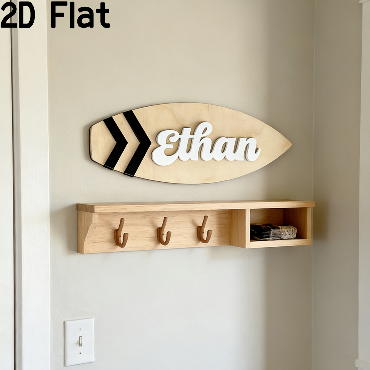 1Pc Custom Surfboard Wooden Ac - Baby Nursery Wall Decor incelemesi ve fiyatı
