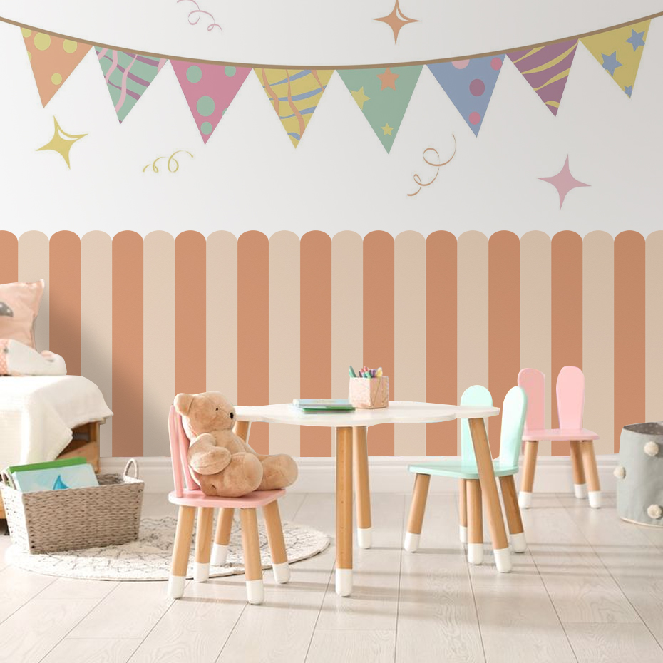 Multicolor Vertical Striped Ar - Baby Nursery Wall Decor incelemesi ve fiyatı