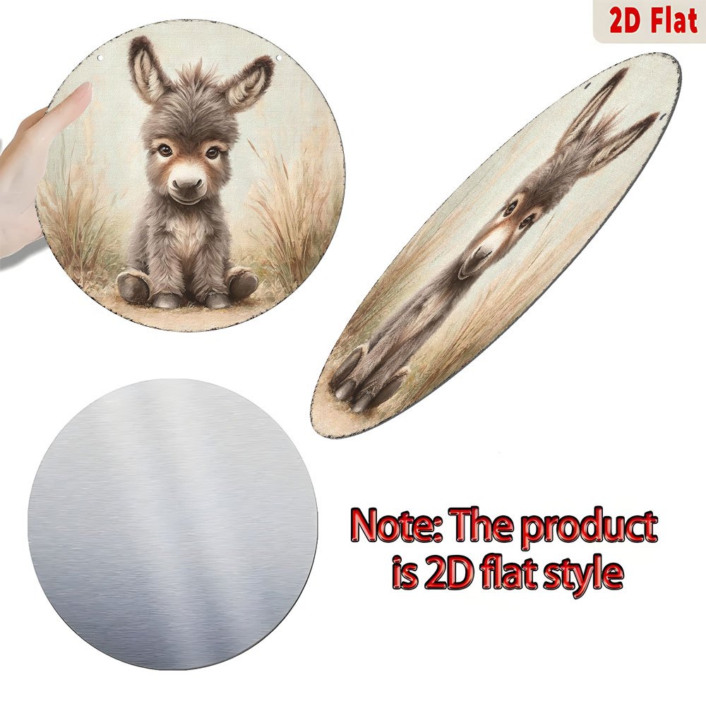 Vintage Baby Donkey Round Meta - Baby Nursery Vintage Decor incelemesi ve fiyatı